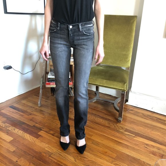 Vintage Y2K KSUBI TSUBI Distressed Straight Leg Denim Jeans - Charcoal Grey Wash - Picture 11 of 16